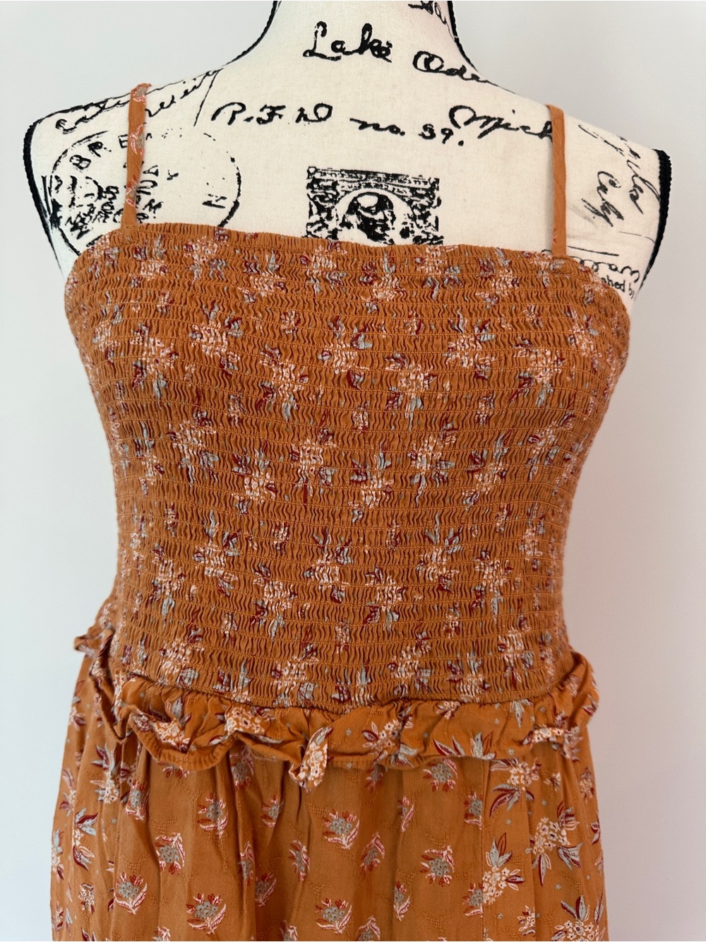 Universal Thread Maise colored Floral Smocked Maxi Dress size L ruffles spring - Picture 2 of 9